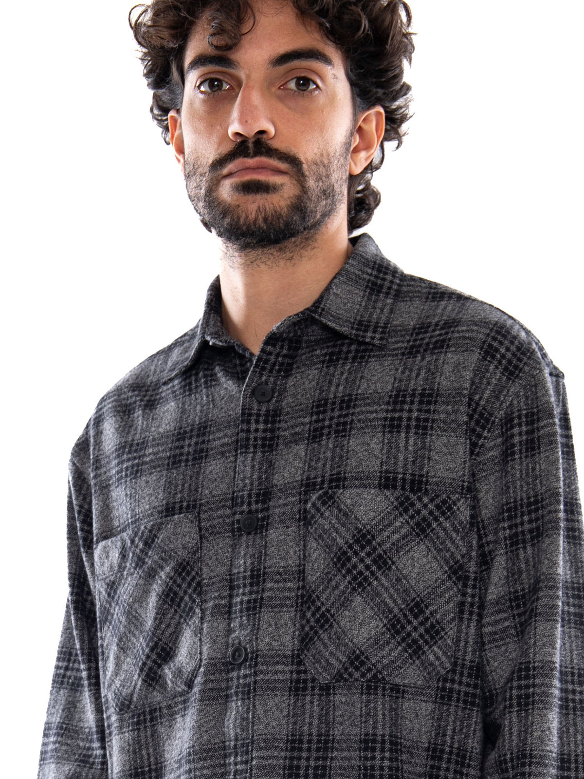 Edwin Ace Shirt LS Black/Grey - Camicia Uomo Nera/Grigia I037311 0GL.67 EDWIN 