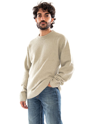 Elvine Assar Knit White Moss - Maglione Uomo Girocollo Bianco e Verde Chiaro 331707 080 ELVINE 