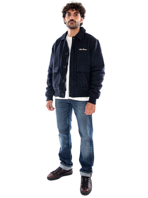 Kaotiko Belle Epoque Striped Jacket White/Navy - Giacca Uomo Bianca e Blu Navy a Righe AT002 E002 KAOTIKO 