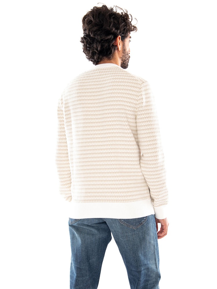 Lacoste Striped Pullover Beige - Maglione Uomo Beige a Righe AH8569 WL6 LACOSTE 