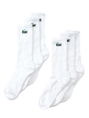 LACOSTE 6PK WHITE - Set da 6 Paia di Calzini Bianchi RA9254 001 LACOSTE 