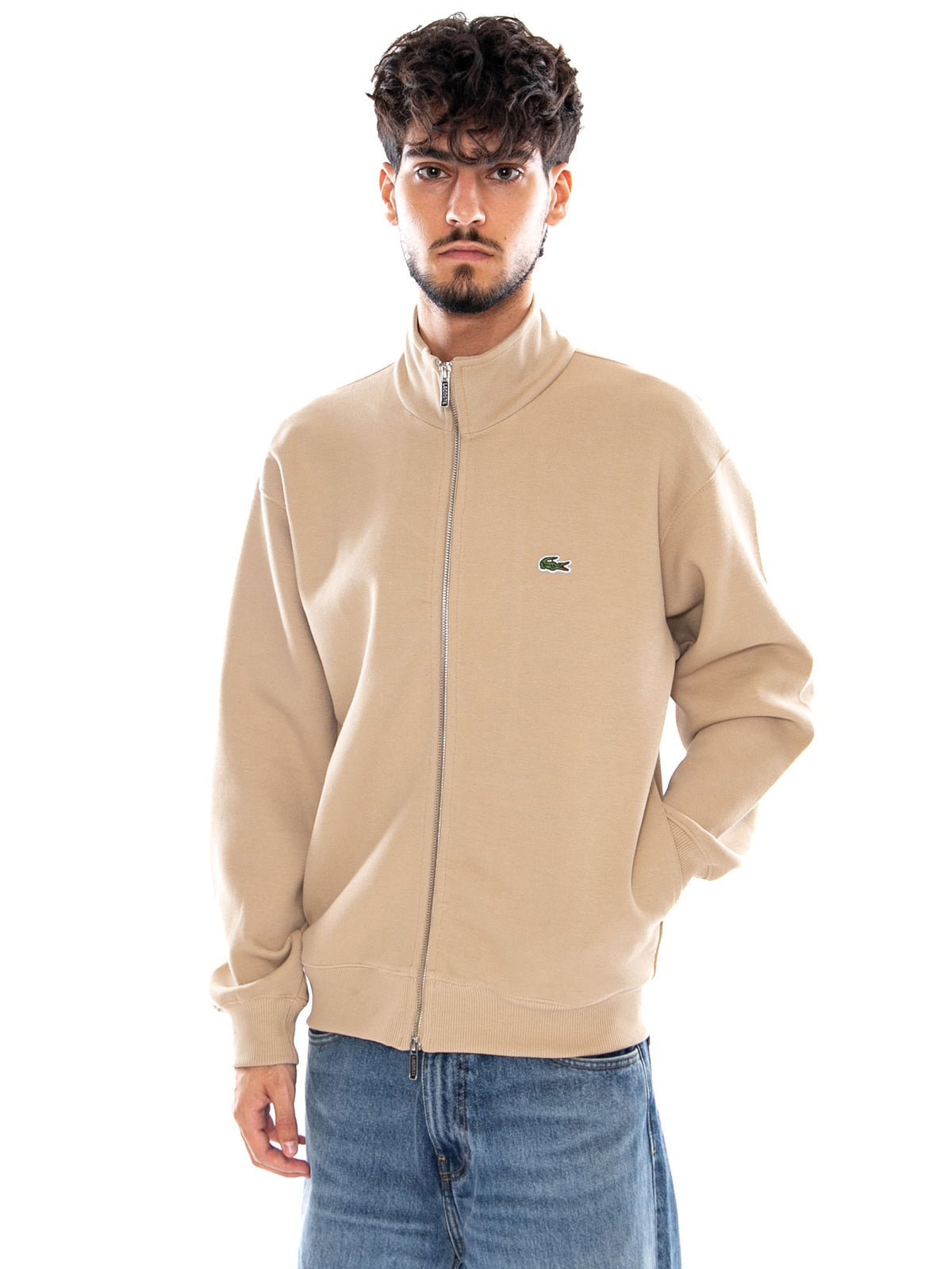 SWEATSHIRT BEIGE - Felpa Girocollo Uomo Beige SH9454 02S LACOSTE 