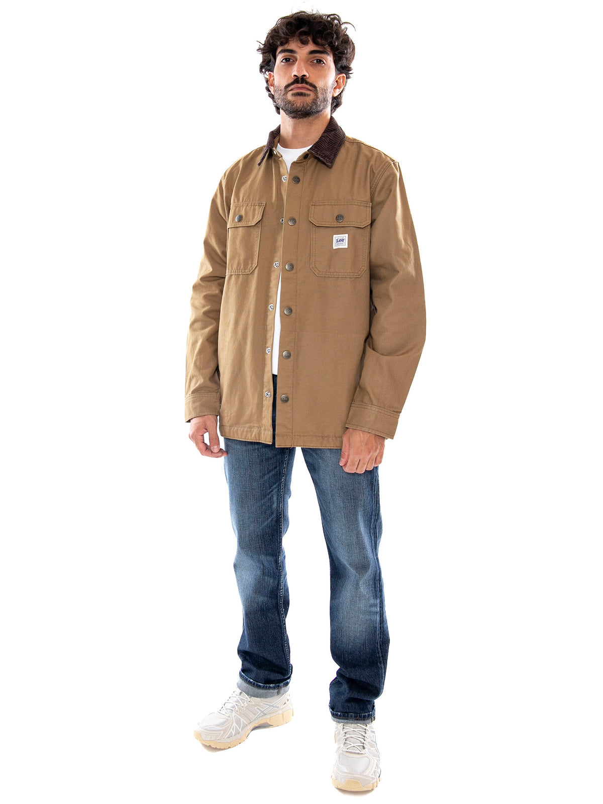 Lee Workwear Overshirt Dark Khaki - Camicia Overshirt Uomo Verde Khaki Scuro 112386395 GRN LEE 