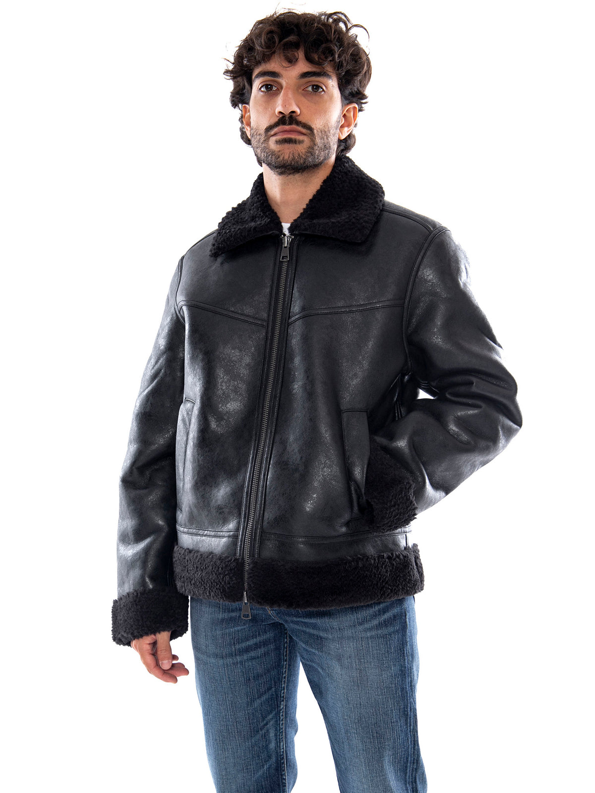 Lee Aviator Jacket Black - Giacca Aviator Uomo Nera 112386613 BLK LEE 