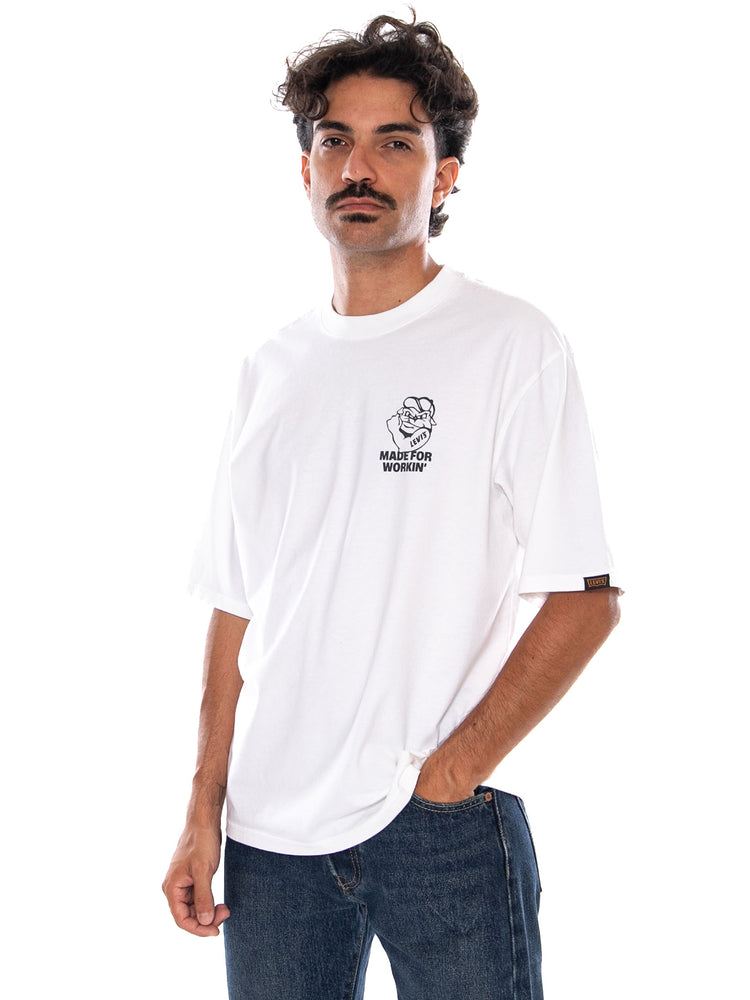 LEVI'S WW GR TEE MADE FOR WORKIN BRIGHT WHITE - Maglietta Girocollo Uomo Bianca 003XL 0006 LEVIS 