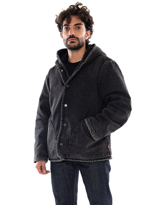 Levi's Deck Hoodie Sherpa Jacket A Night Outsider Reversible Black - Giacca con Cappuccio Uomo Reversibile Nera<BR/><BR/> 007S7 0000 LEVIS 