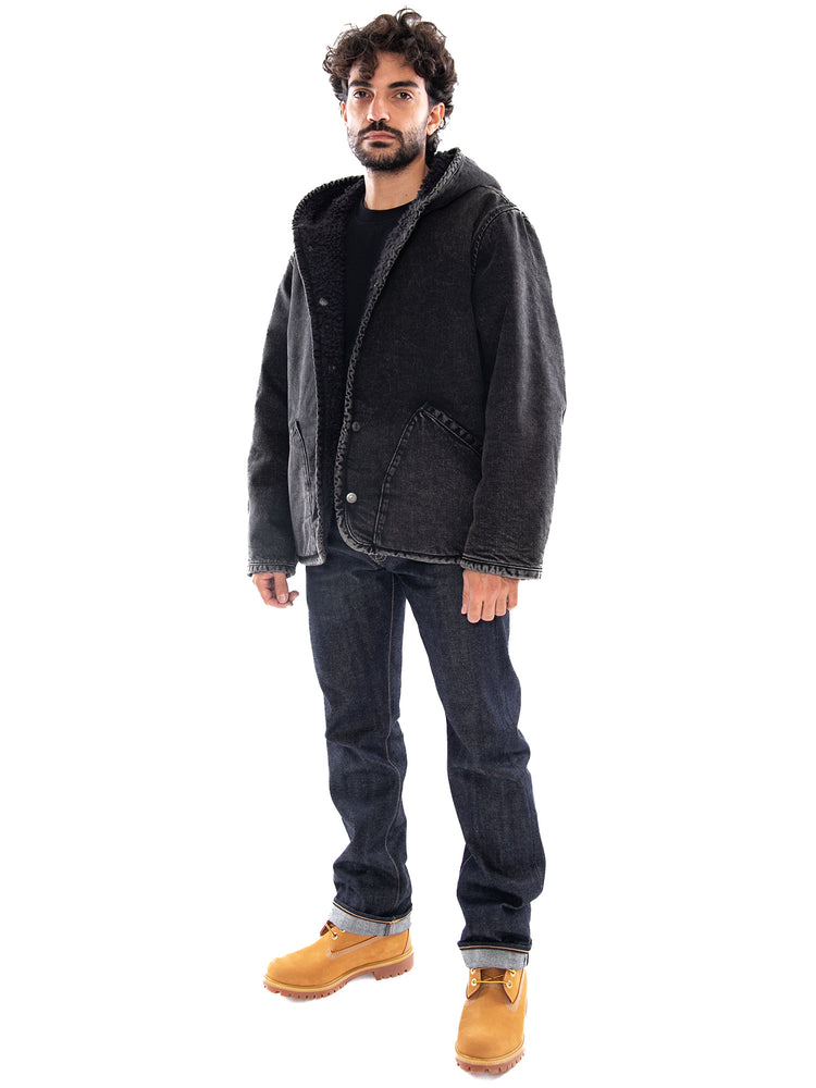 Levi's Deck Hoodie Sherpa Jacket A Night Outsider Reversible Black - Giacca con Cappuccio Uomo Reversibile Nera<BR/><BR/> 007S7 0000 LEVIS 