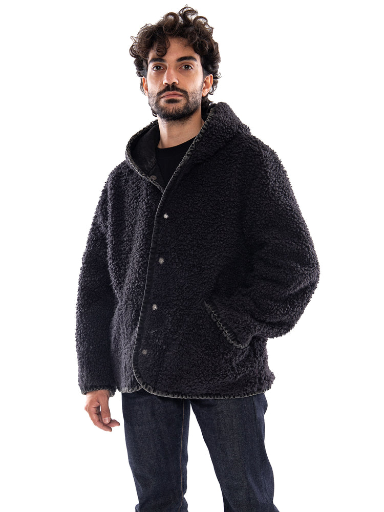 Levi's Deck Hoodie Sherpa Jacket A Night Outsider Reversible Black - Giacca con Cappuccio Uomo Reversibile Nera<BR/><BR/> 007S7 0000 LEVIS 