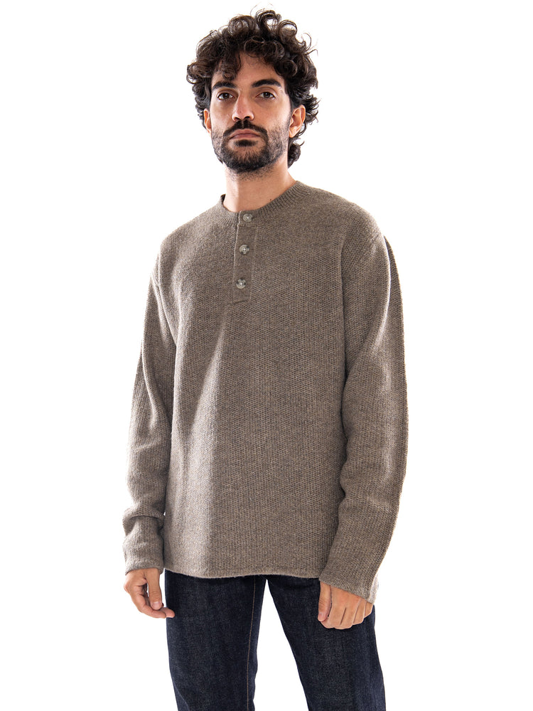 Levi's Woodacre Henley Sweater Brindle Heather Beige - Maglione Uomo Beige 007T3 0003 LEVIS 