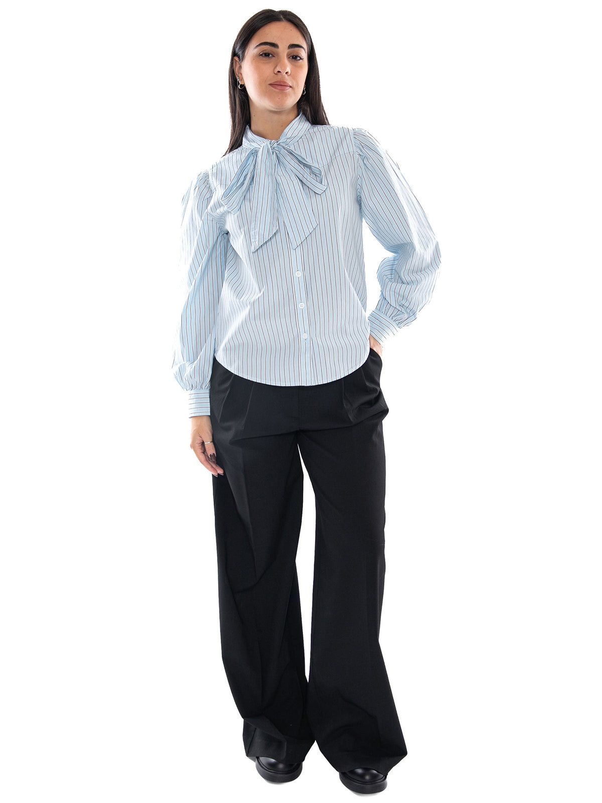 Levi's Judice Western Shirt Sherman Stripe Angel Light Indigo - Camicia Donna Azzurra a Righe 007XN 0002 LEVIS 