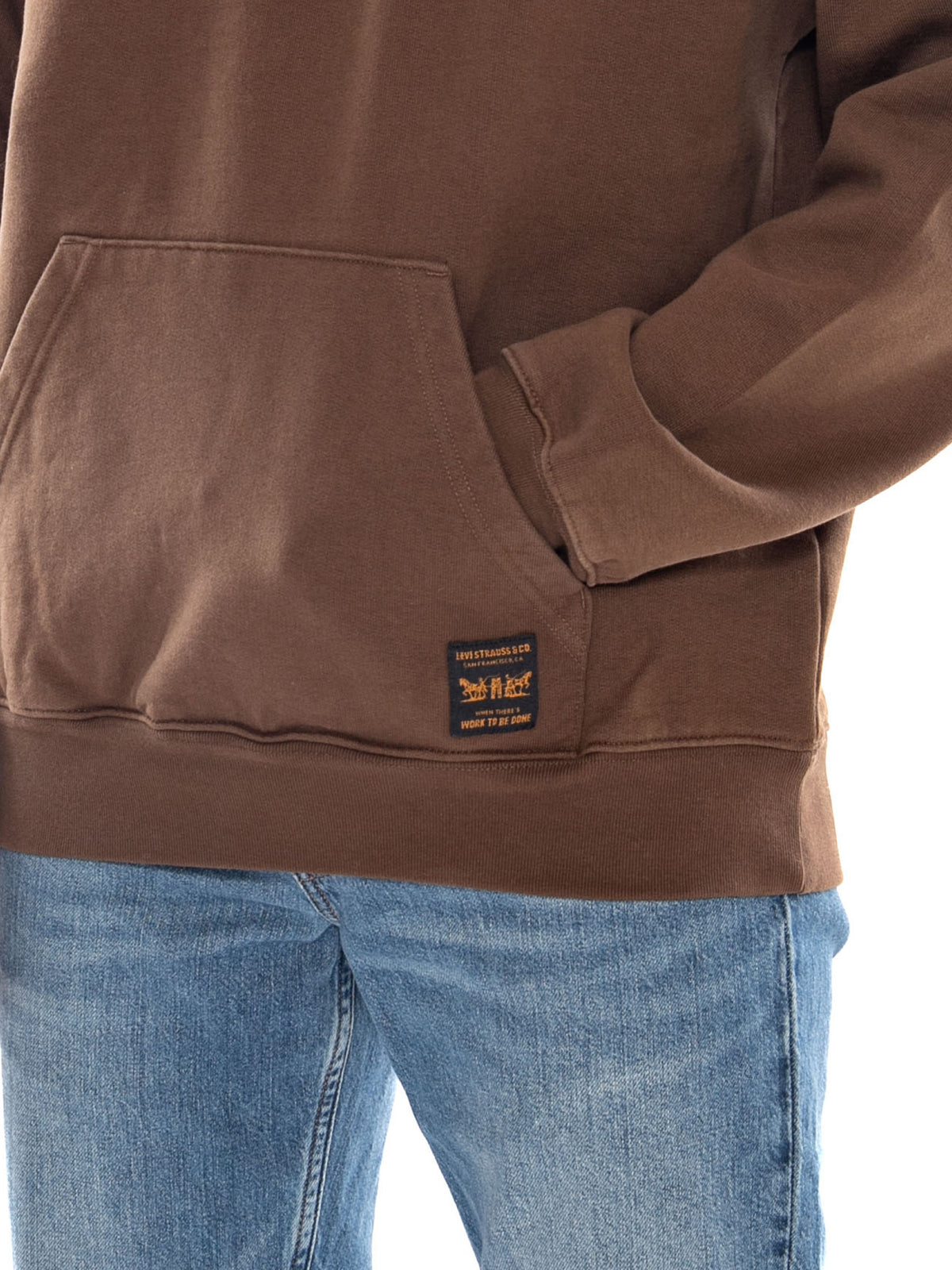 WORKWEAR PO HOODIE DESERT PALM BRUSHED F Desert Palm - Felpa con Cappuccio Uomo Verde Oliva 0084Q 0006 LEVIS 
