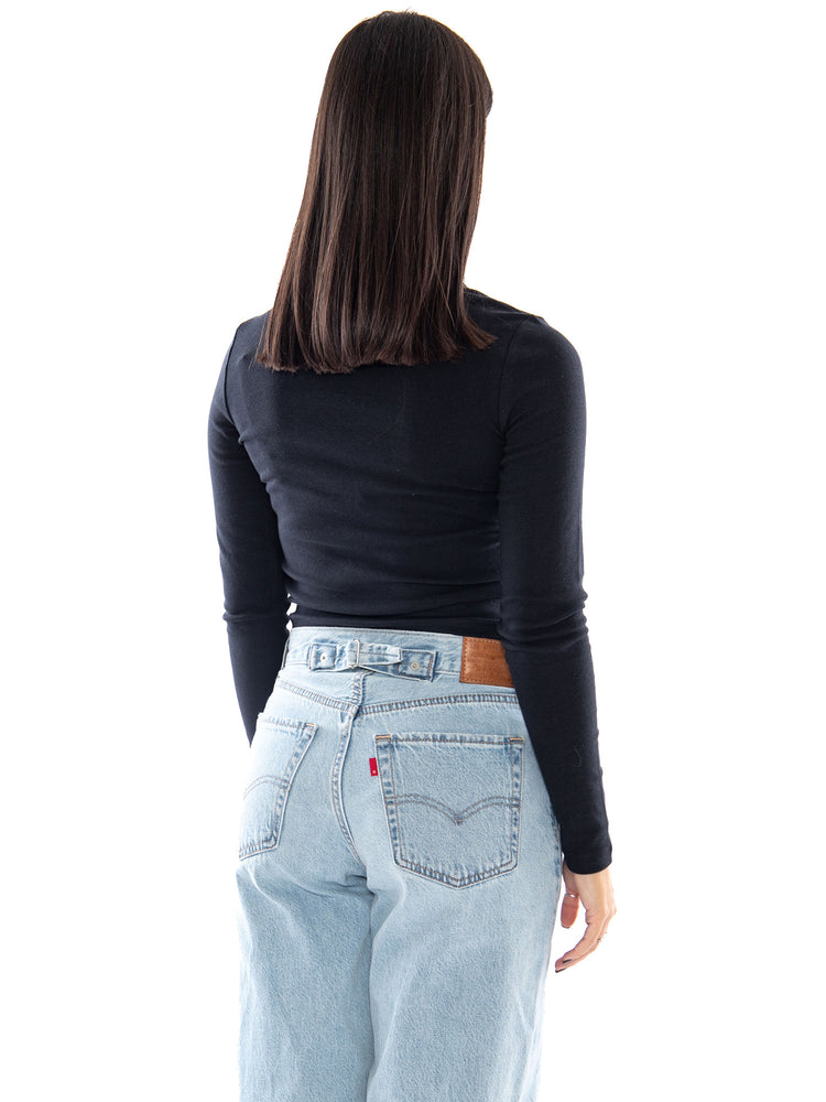 Levi's Essential Baby LS Anthracite Night - Maglia Donna a Maniche Lunghe Nera 008SS 0005 LEVIS 
