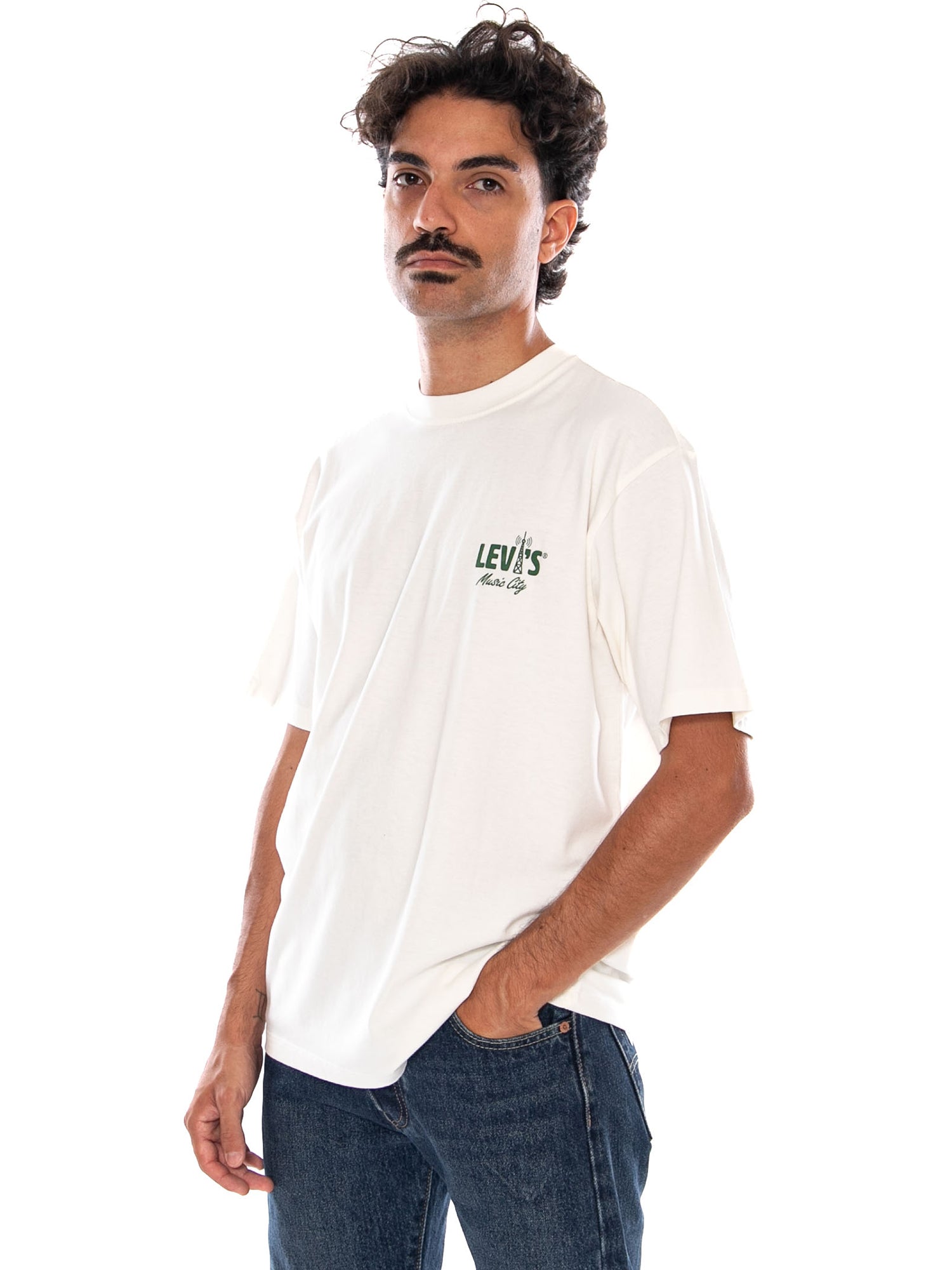 LEVI'S VINTAGE FIT GRAPHIC TEE LEGENDARY HORSE TAN - Maglietta Girocollo Uomo Beige 87373 0455 LEVIS 
