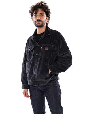 Levi's Sunrise Trucker Desert Palm Corduroy Black - Giacca Uomo Nera<BR/><BR/> A4820 0029 LEVIS 