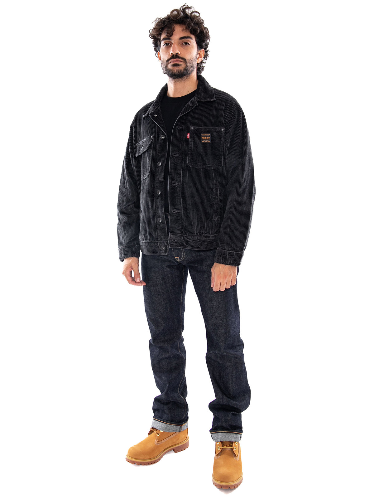 Levi's Sunrise Trucker Desert Palm Corduroy Black - Giacca Uomo Nera<BR/><BR/> A4820 0029 LEVIS 