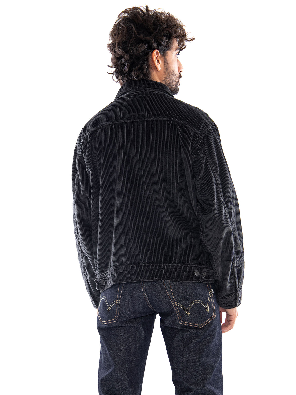 Levi's Sunrise Trucker Desert Palm Corduroy Black - Giacca Uomo Nera<BR/><BR/> A4820 0029 LEVIS 
