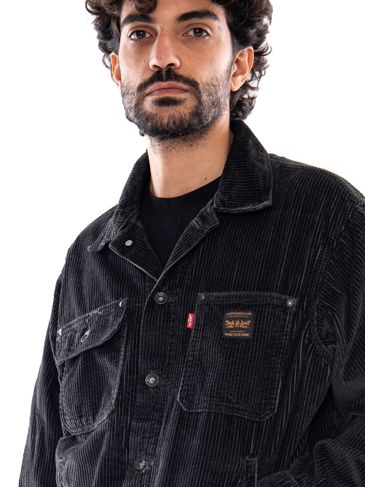 Levi's Sunrise Trucker Desert Palm Corduroy Black - Giacca Uomo Nera<BR/><BR/> A4820 0029 LEVIS 
