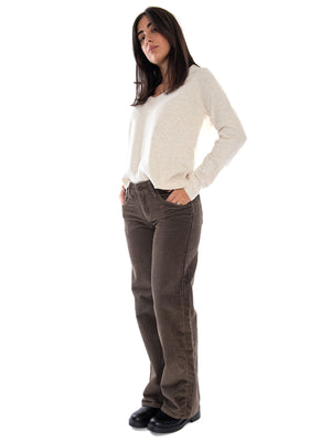 Levi's Low Loose Canteen Corduroy Brown - Pantaloni Donna Marroni in Velluto a Coste A5566 0076 LEVIS 