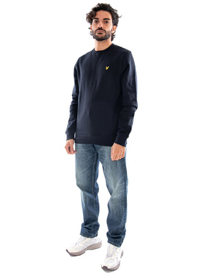 Lyle & Scott Crew Neck Brushback Sweatshirt Dark Navy - Felpa Girocollo Uomo Blu Navy<BR/><BR/> ML1131V Z271 LYLE & SCOTT 