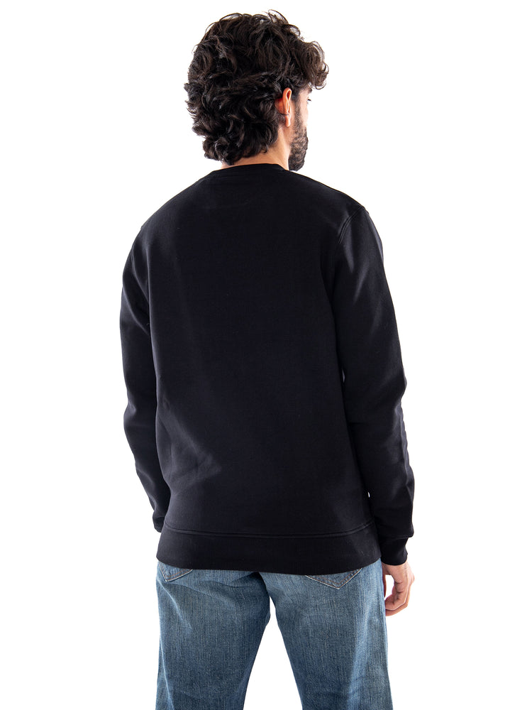 Lyle & Scott Crew Neck Brushback Sweatshirt Jet Black - Felpa Girocollo Uomo Nera ML1131V Z865 LYLE & SCOTT 
