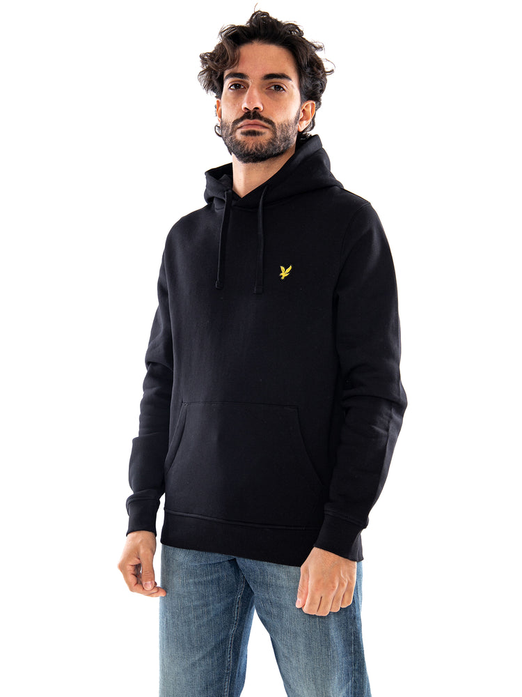 Lyle & Scott Brushed Back Hoodie Sweatshirt Jet Black - Felpa Uomo con Cappuccio Nera ML1139V Z865 LYLE & SCOTT 