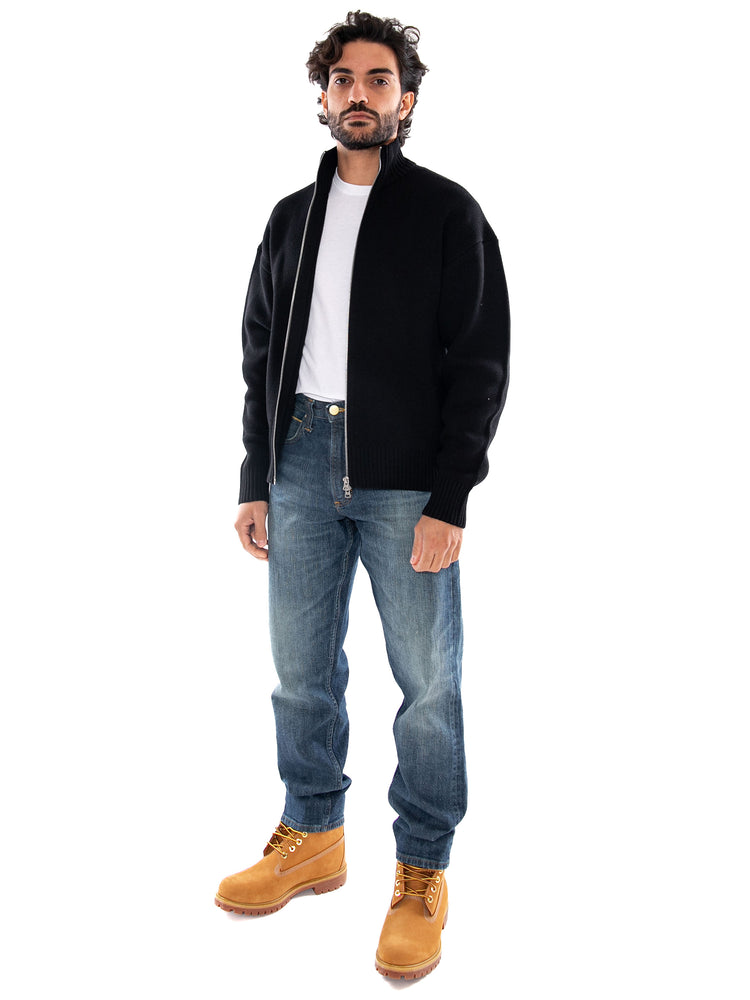 Only & Sons ONSBLAKE DS High Neck Cardigan Knit NOOS Black - Cardigan Uomo in Maglia a Collo Alto Nero 22035808 4857315 ONLY & SONS 