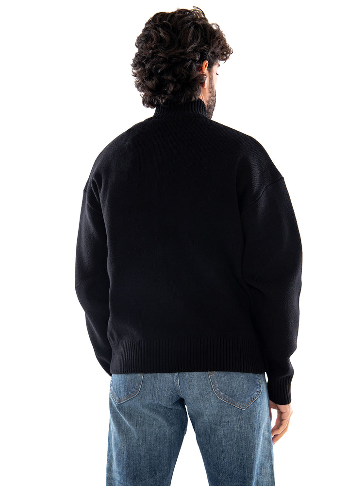 Only & Sons ONSBLAKE DS High Neck Cardigan Knit NOOS Black - Cardigan Uomo in Maglia a Collo Alto Nero 22035808 4857315 ONLY & SONS 