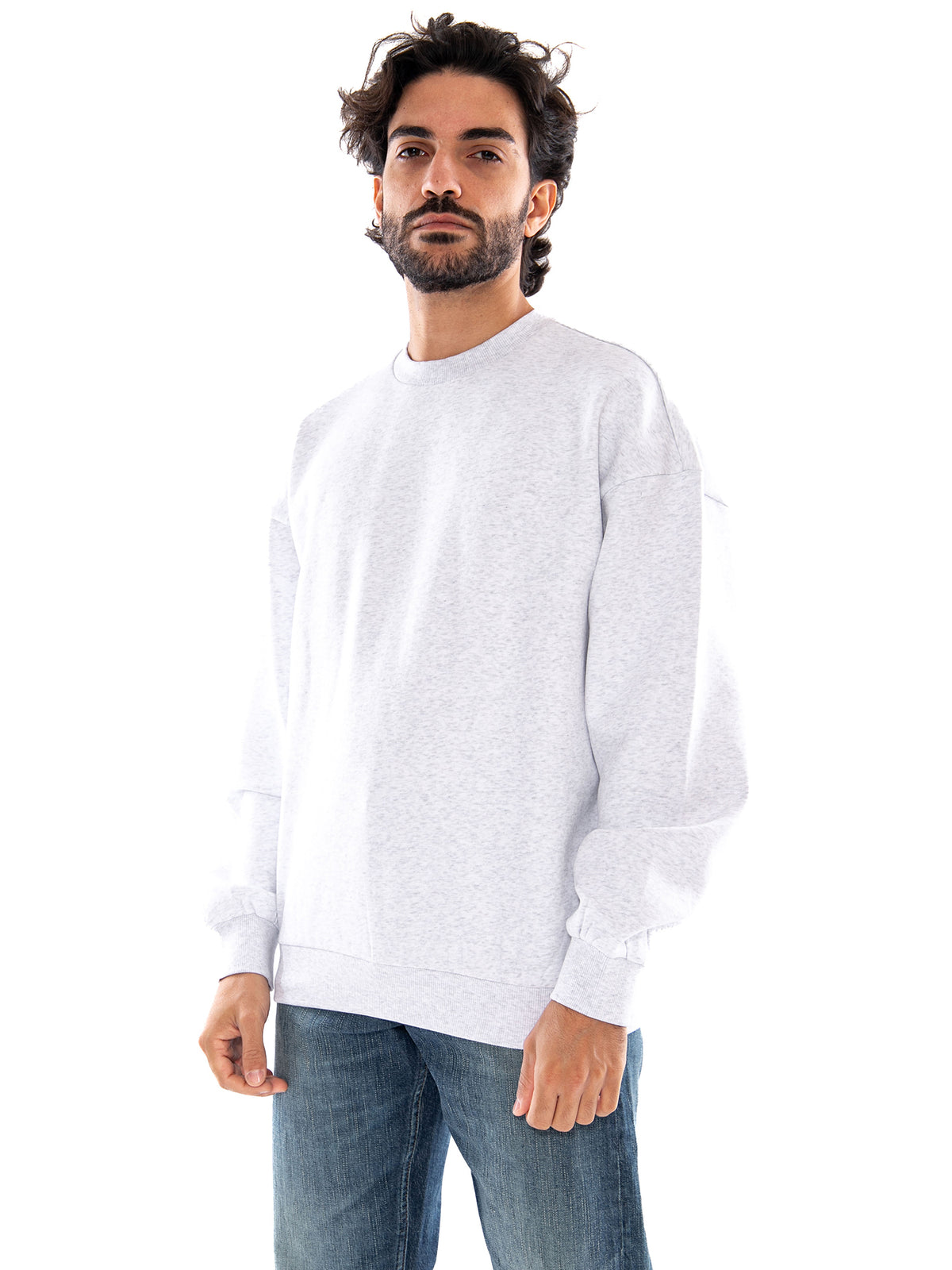 Only & Sons ONSCERES OVZ LS Crew Sweat NOOS Super Light Grey Melange - Felpa Girocollo Uomo Grigio Chiaro Mélange<BR/><BR/> 22036787 4914128 ONLY & SONS 