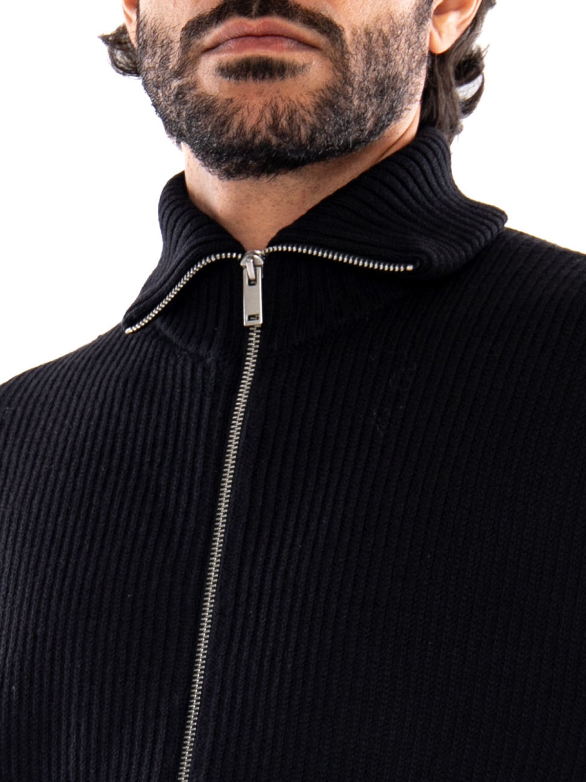 Only & Sons ONSSTAY REG Zip Cardigan Knit FRML Black - Cardigan Uomo in Maglia con Zip Nero<BR/><BR/> 22039396 5076215 ONLY & SONS 