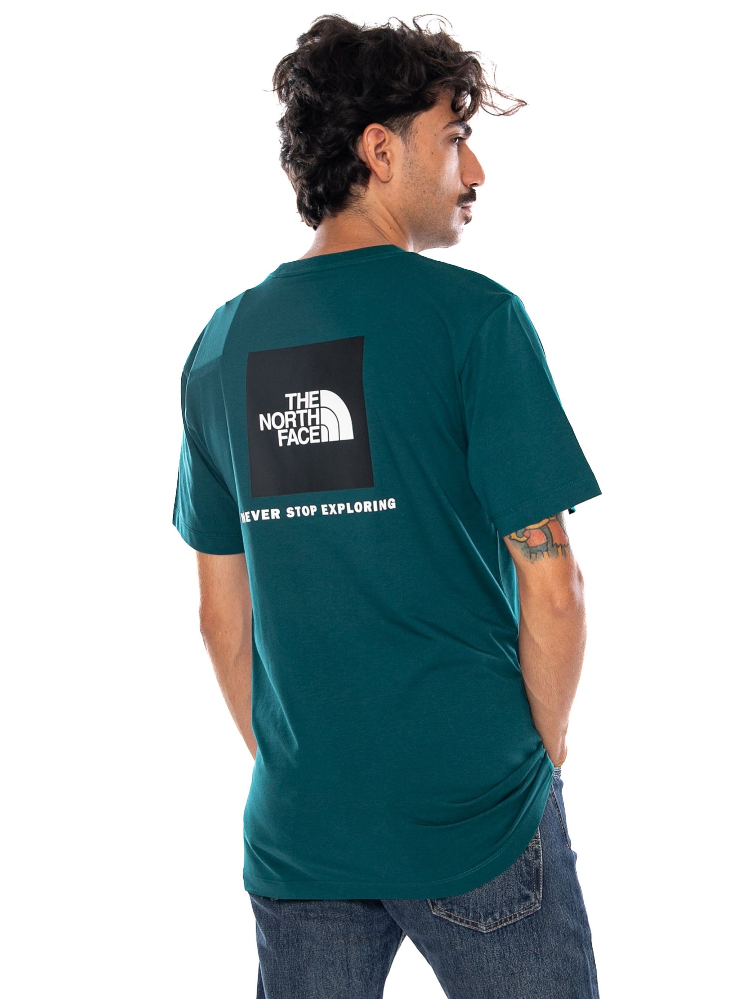 THE NORTH FACE M EVO BOX NSE REG SS T PACIFIC TEAL - Maglietta Girocollo Uomo Verde NF0A8B6K N4J1 THE NORTH FACE 