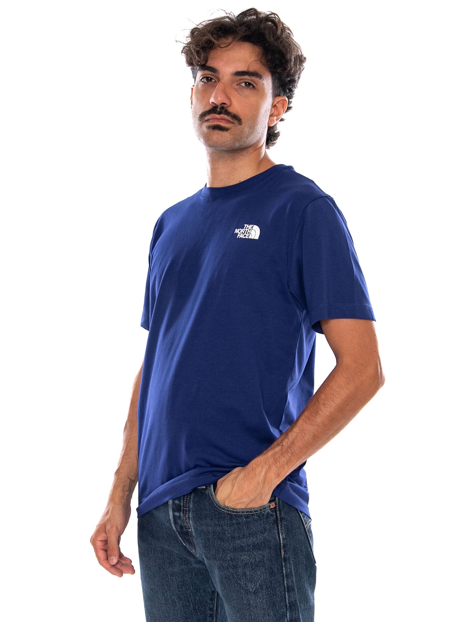 THE NORTH FACE M EVO BOX NSE REG SS T BOLD BLUE / SMALL STONE - Maglietta Girocollo Uomo Blu NF0A8B6K NLV1 THE NORTH FACE 