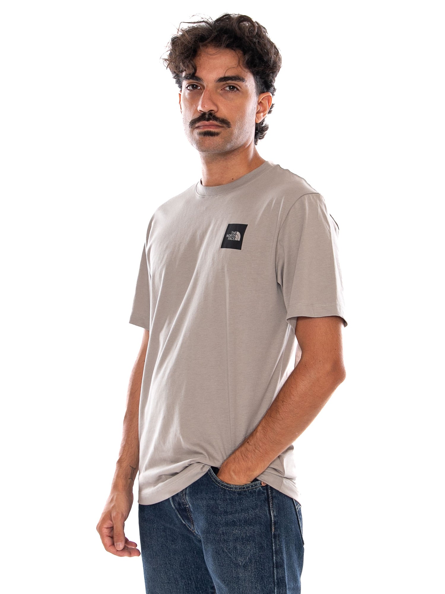 THE NORTH FACE M EVO BOX HD RG SS T PACIFIC TEAL / SMALL STONE SLAB - Maglietta Girocollo Uomo Grigia NF0A8G9C 2MB1 THE NORTH FACE 