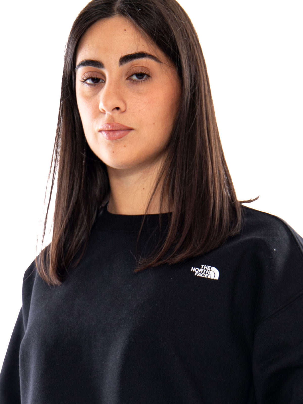 The North Face W ESS SD Boxy OS Crew TNF Black - Felpa Donna Nera<BR/><BR/> NF0A8HBY JK31 THE NORTH FACE 