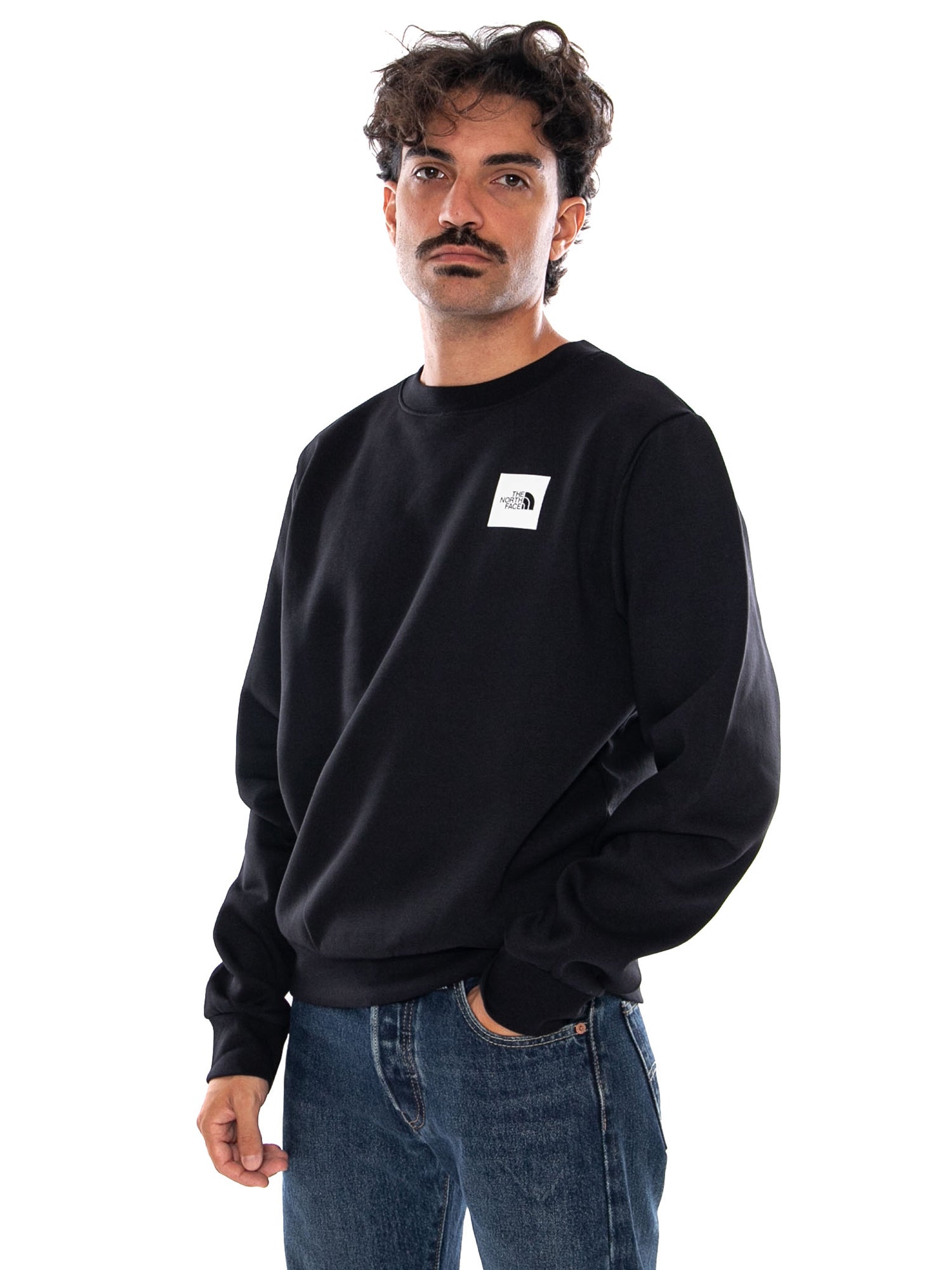 THE NORTH FACE M BOX HD REG CREW TNF BLACK - Felpa Girocollo Uomo Nera NF0A8JAY JK31 THE NORTH FACE 