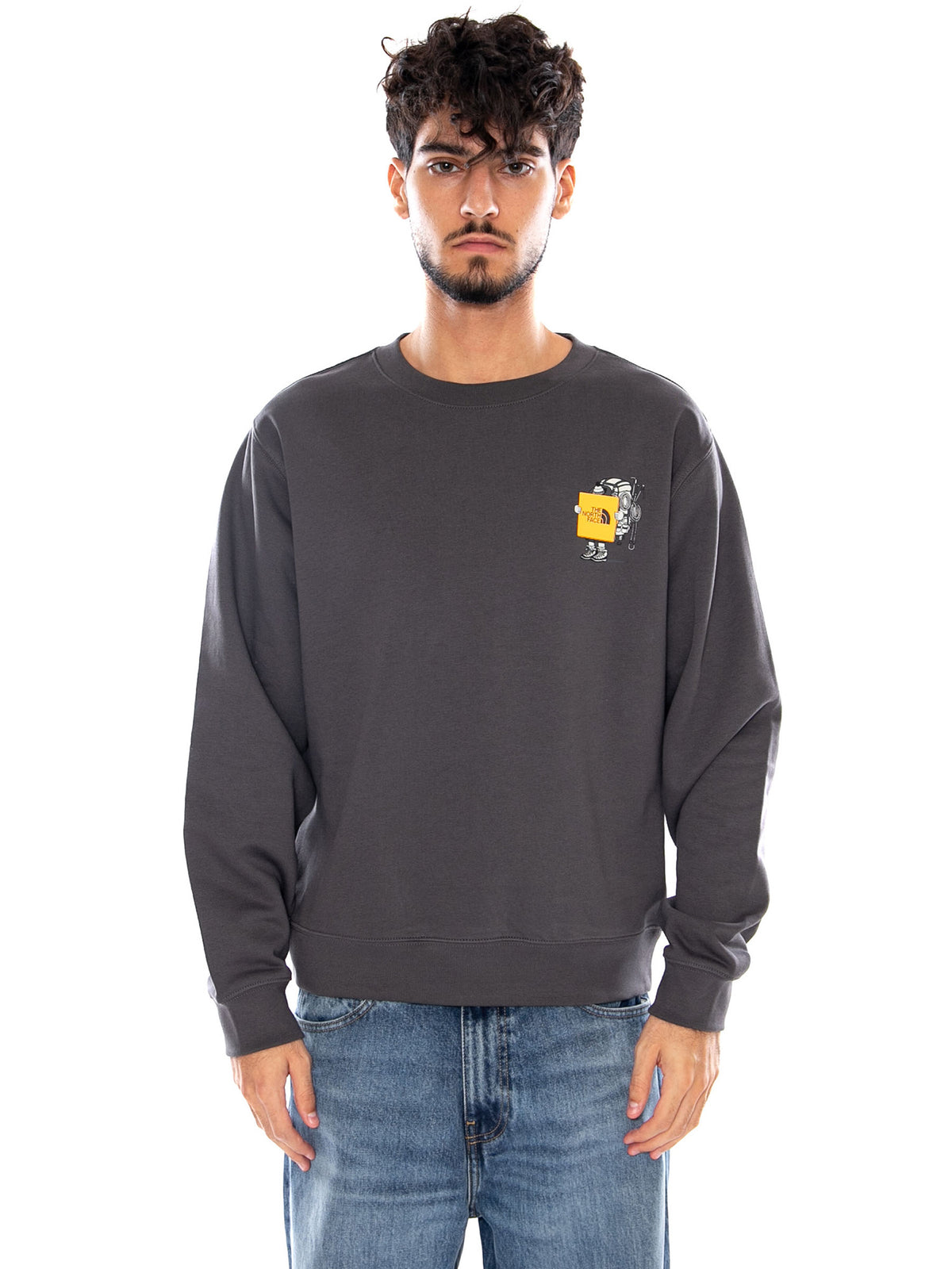 U GEAR UP GET OUT RLX ANTHRACITE H GREY - Felpa Girocollo Uomo Grigia NF0A8JB5 RHI1 THE NORTH FACE 