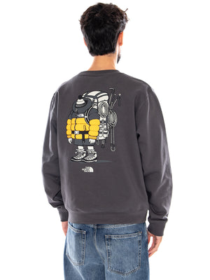 U GEAR UP GET OUT RLX ANTHRACITE H GREY - Felpa Girocollo Uomo Grigia NF0A8JB5 RHI1 THE NORTH FACE 
