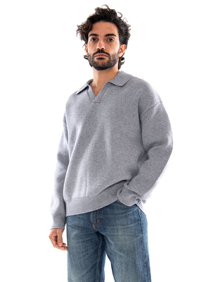 Thinking MU Aritz Knitted Sweater Grey - Maglione Uomo Grigio MKN00126 GRY THINKING MU 