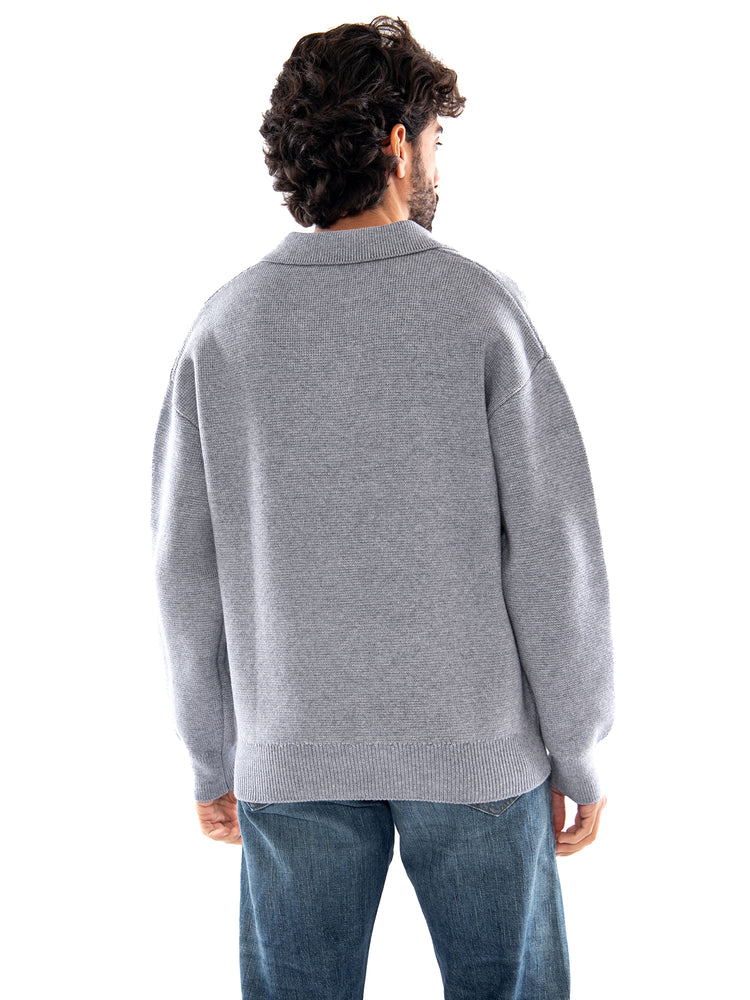 Thinking MU Aritz Knitted Sweater Grey - Maglione Uomo Grigio MKN00126 GRY THINKING MU 