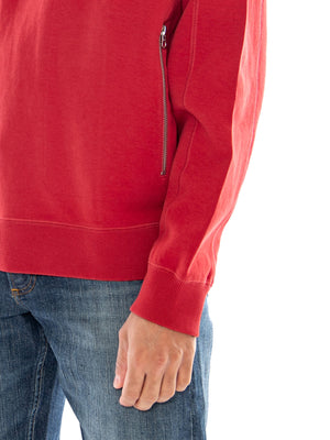 Thinking MU Pipo Sweatshirt Red - Felpa Uomo a Collo Alto con Mezza Zip Rossa MSS00182 RED THINKING MU 