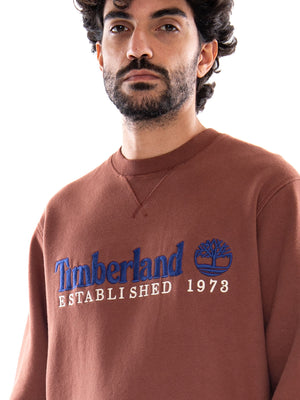 Timberland Est 1973 Logo BB Crew Brownout - Felpa Uomo Marrone TBC0YHB7 AIM1 TIMBERLAND 