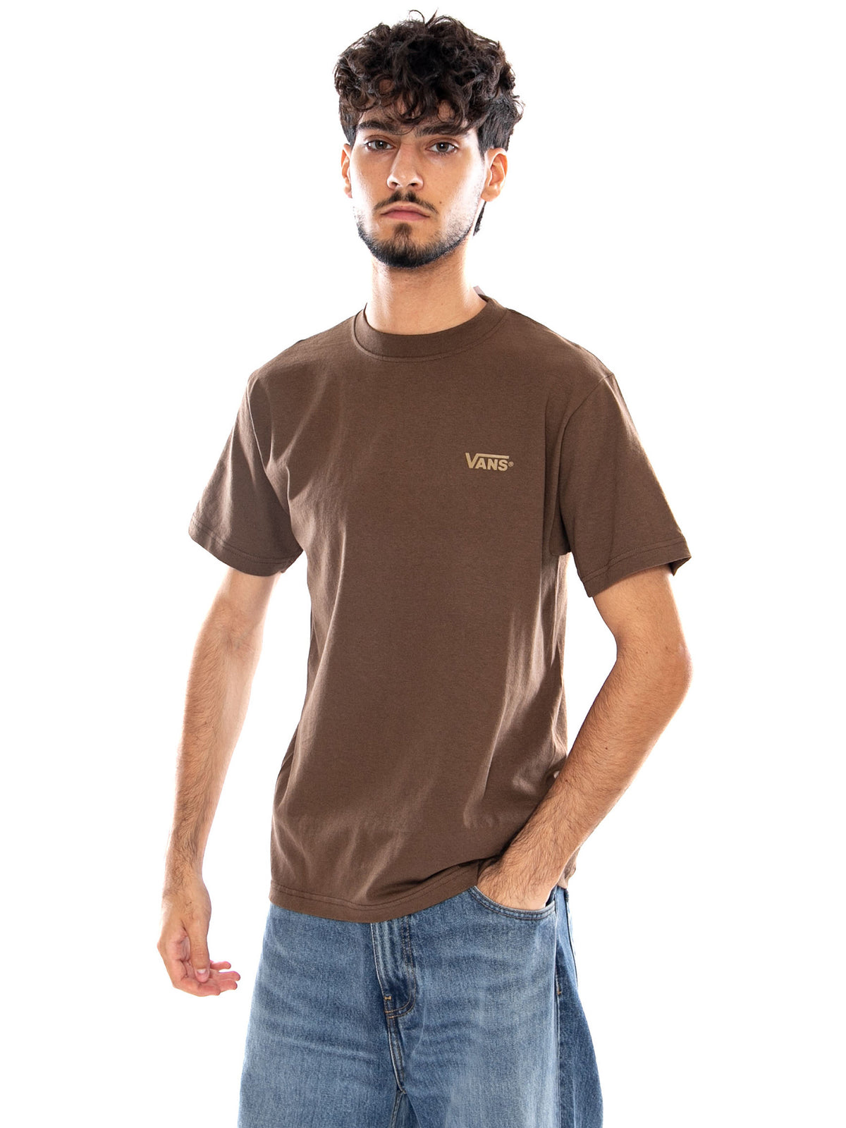 NEW LEFT CHEST SS TEE VINTAGE COCOA - Maglietta Girocollo Uomo Marrone VN000TBX FST1 VANS 