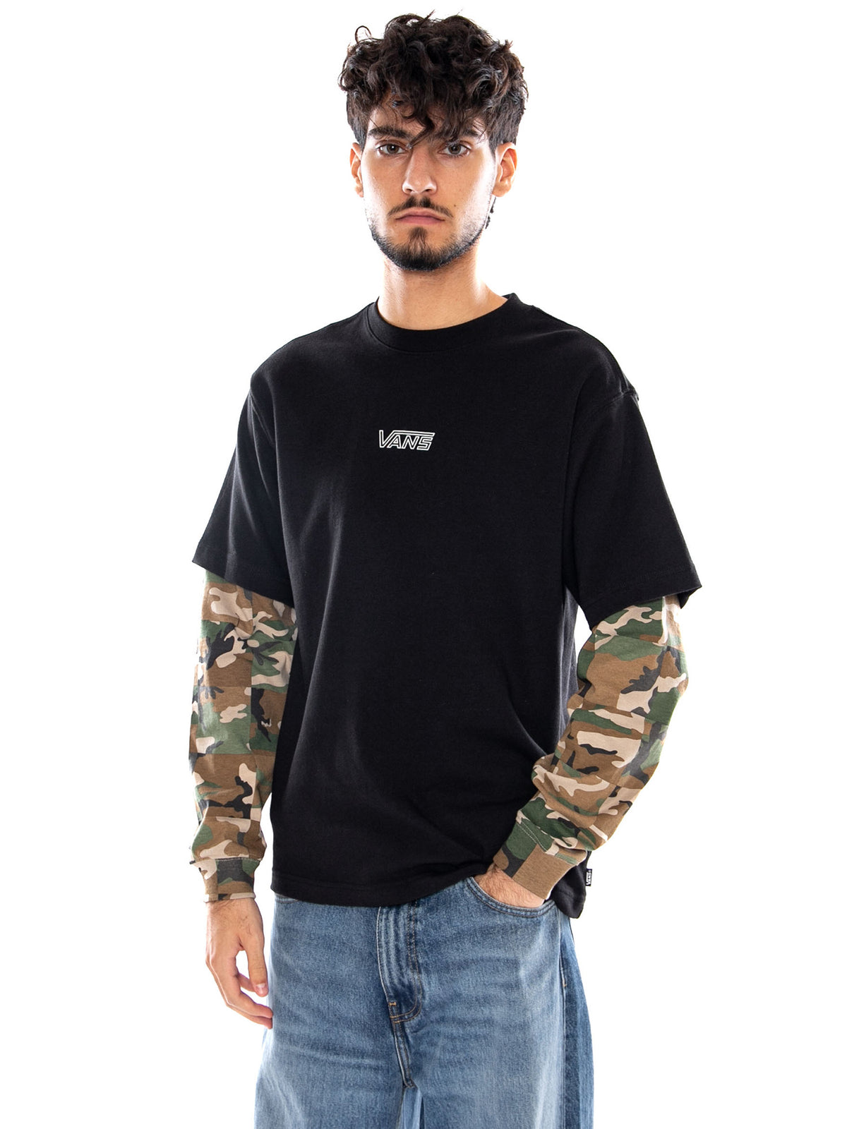 EASY LIVING LS BLACK - Maglietta Maniche Lunghe Uomo Nera VN000XG1 BLK1 VANS 