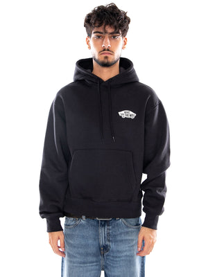 DOUBLE STANDARD PULLOVER BLACK / WHITE - Felpa con Cappuccio Uomo Nera VN00105K Y281 VANS 