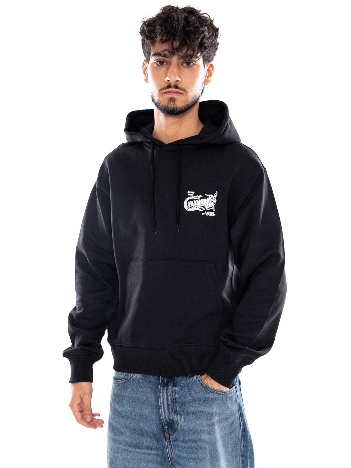 CABALLERO PULLOVER BLACK - Felpa con Cappuccio Uomo Nera VN0010DC BLK1 VANS 