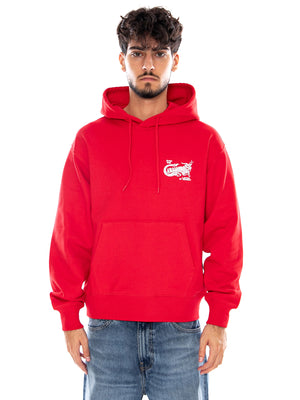CABALLERO PULLOVER RACING RED - Felpa con Cappuccio Uomo Rossa VN0010DC IZQ1 VANS 