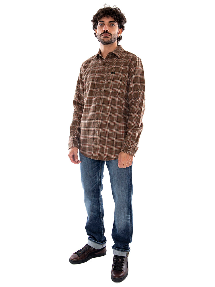 Wrangler 1 Pocket Shirt Kangaroo Brown - Camicia Uomo Marrone<BR/><BR/> 112386948 BRN WRANGLER 