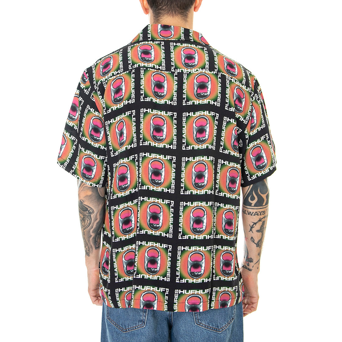 Pop Top - Camicia Maniche Corte Uomo Multicolore BU00164-BLACK . HUF 