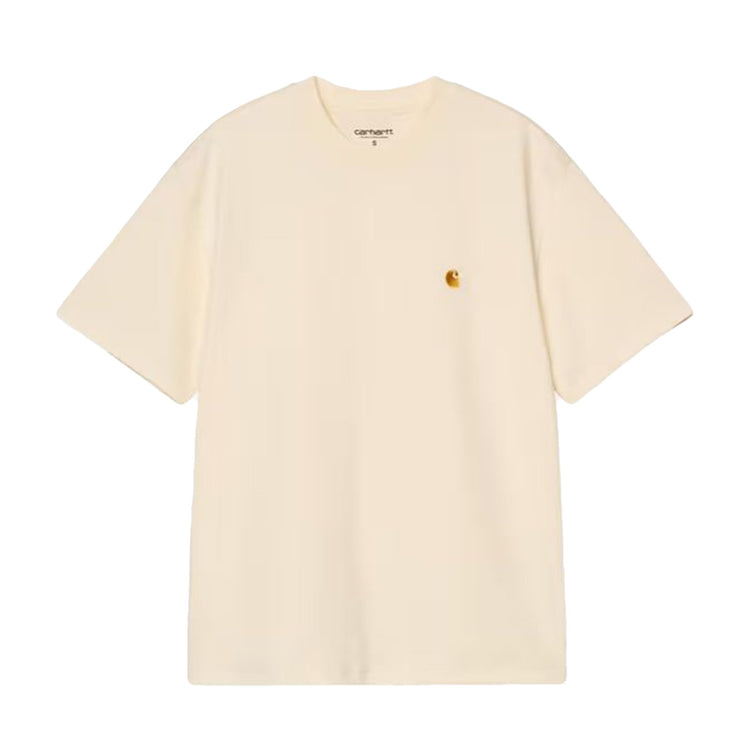 W' S/S CHASE T-SHIRT ORGANIC COTTON SINGLE JERSEY CINEREOUS / GOLD - Maglietta Girocollo Donna Beige I033045 3LQ XX CARHARTT 