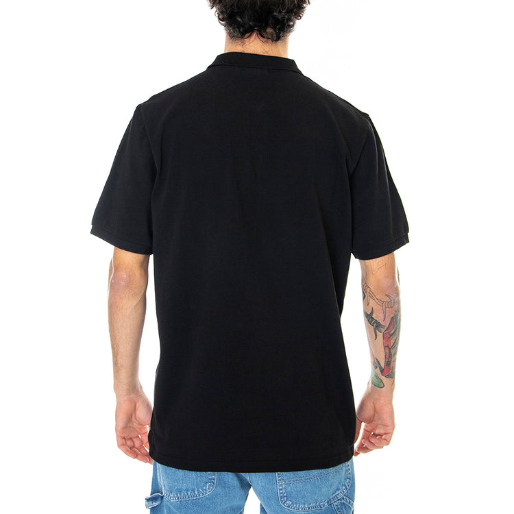 S/S CHASE PIQUE POLO BLACK - Polo Uomo Nera I023807 00FXX CARHARTT WIP 
