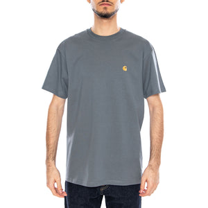 S/S Chase T-Shirt Cozy Blur / Gold - Maglietta Girocollo Uomo Blu I026391 3LPXX CARHARTT WIP 